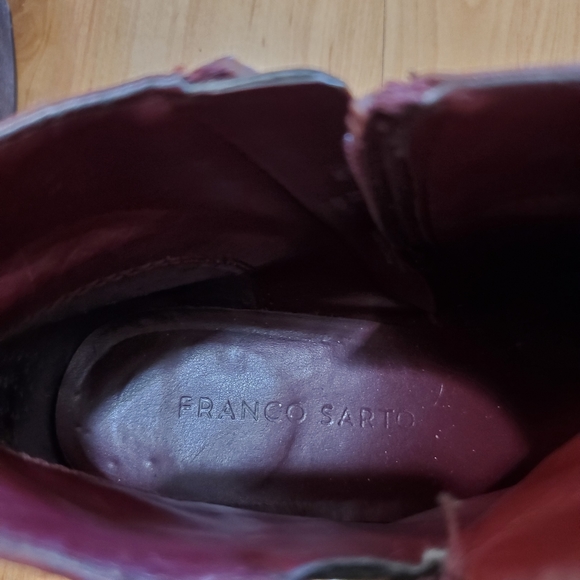 Franco Sarto Leather Ankle Boots Maroon Size 8 - Picture 4 of 9